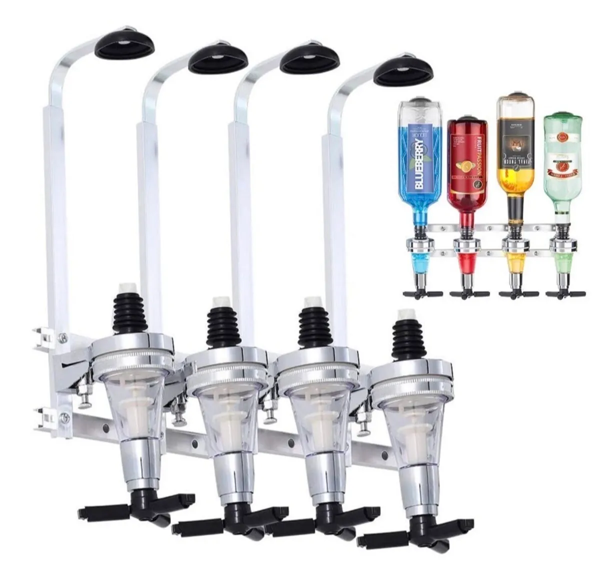4 Bottle Wall Mounted Optic Dispenser Home Bar NEW - Image 2