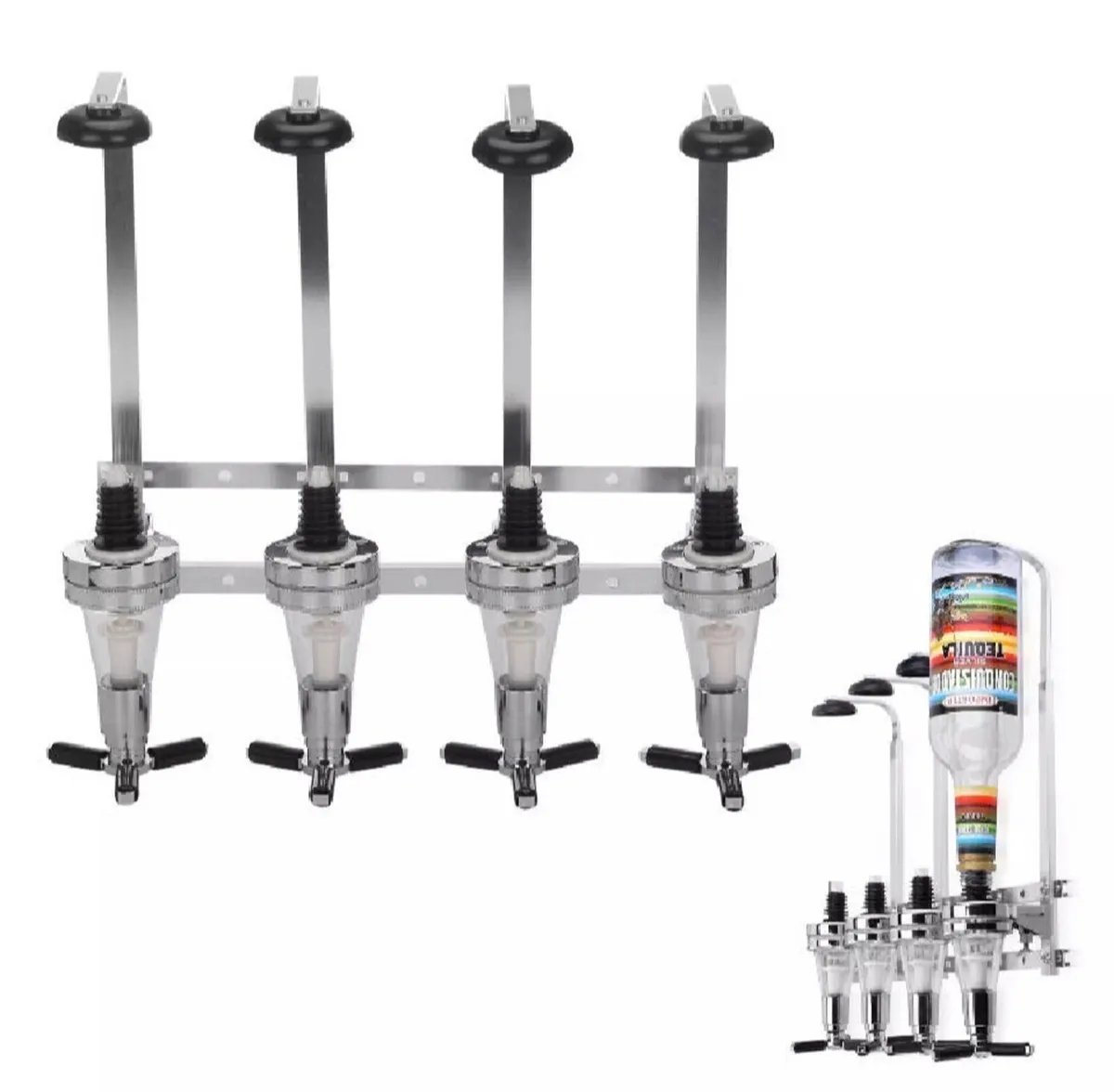 4 Bottle Wall Mounted Optic Dispenser Home Bar NEW - Image 3