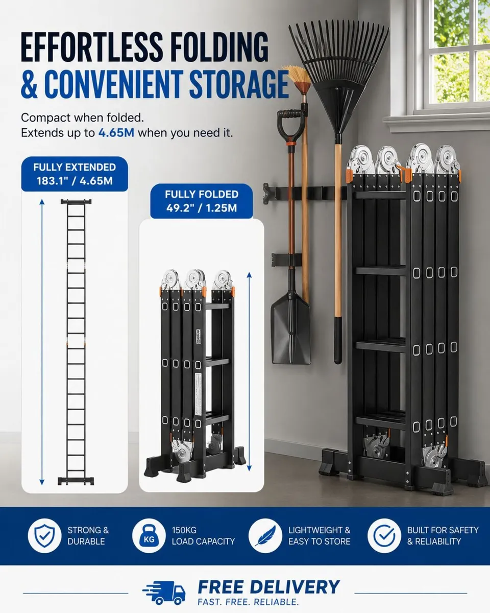 Heavy-duty aluminium multifunction ladder - Image 3
