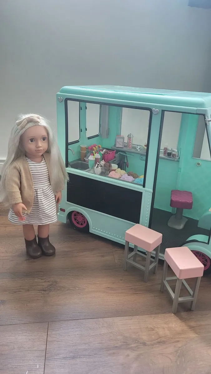 Our Generation Ice cream and sweet truck with doll - Image 4