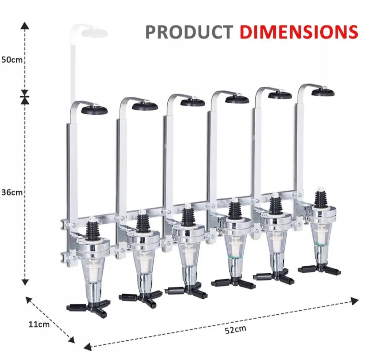 6 Bottle Wall Mounted Optic Dispenser Home Bar NEW - Image 4