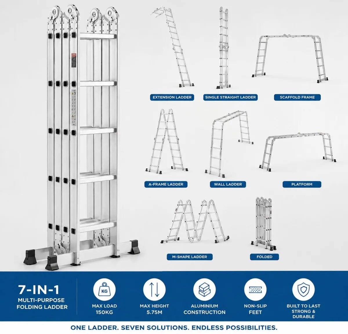 Multi-Purpose Folding Ladder 5.75m Heavy Duty - Image 1