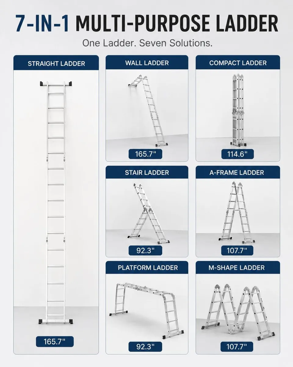 Multi-Purpose Folding Ladder 5.75m Heavy Duty - Image 2