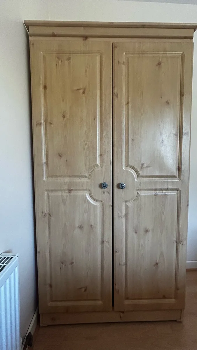 Wardrobe, Chest of Drawers with Mirror and Bedside - Image 1