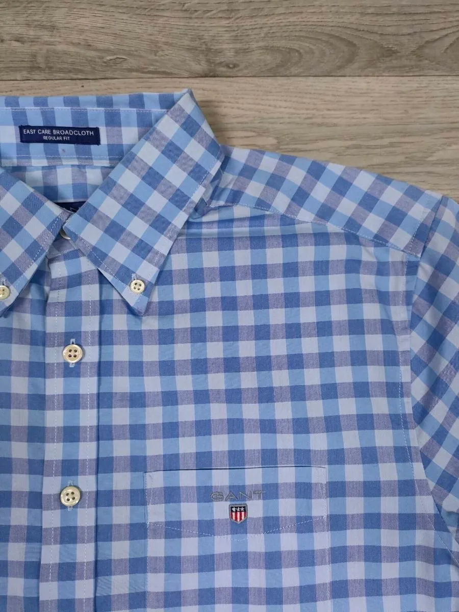 Gant Button Down Check Short Sleeve Shirt Mens M - Image 3