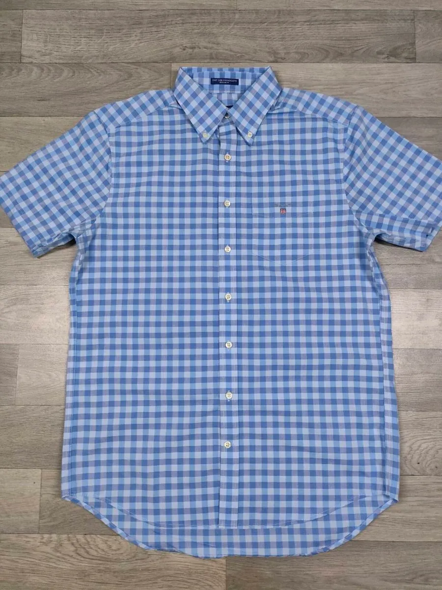 Gant Button Down Check Short Sleeve Shirt Mens M - Image 2