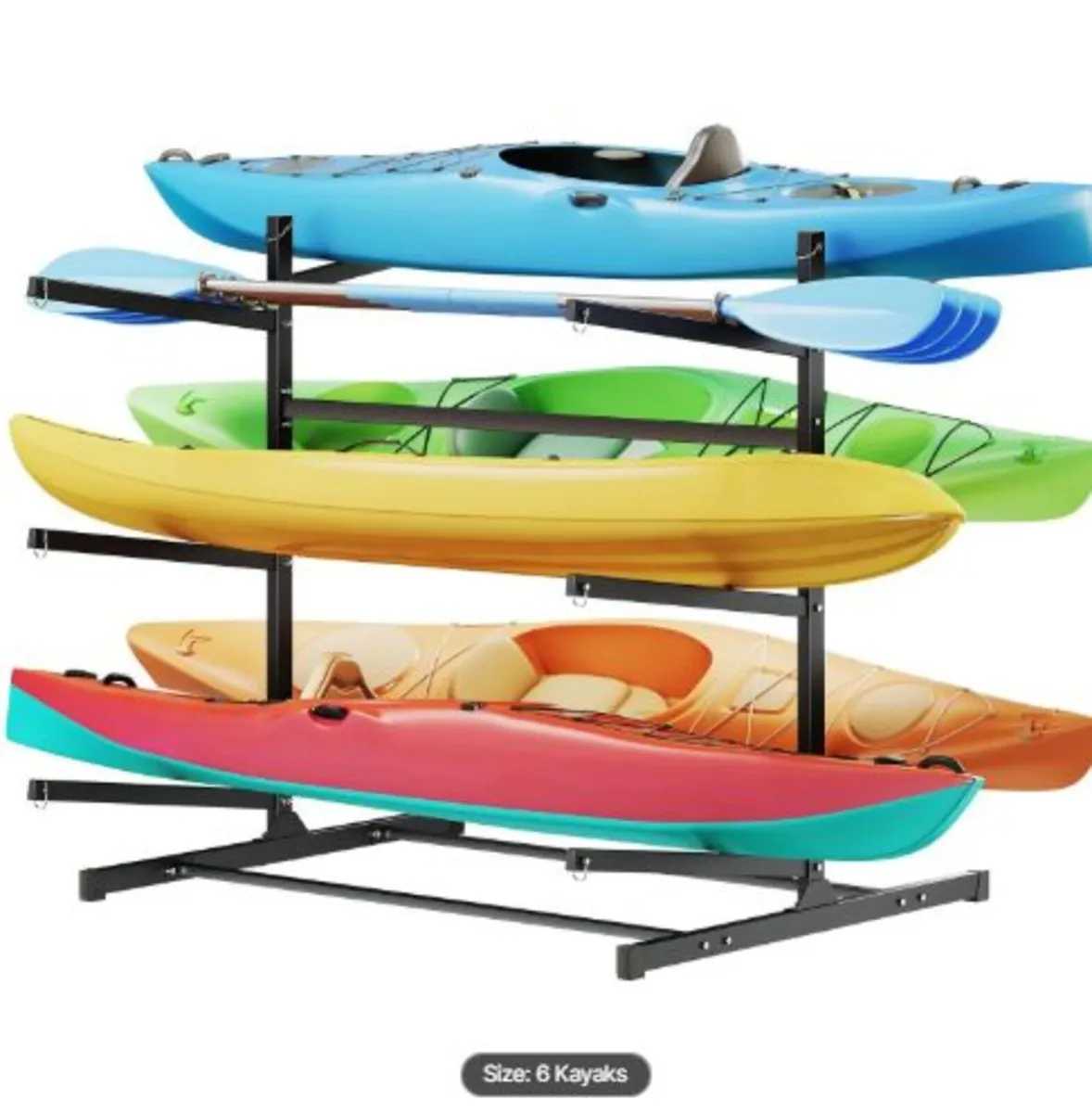 Kayak Storage Rack for 6 Kayaks, Holds 180 kg, - Image 1