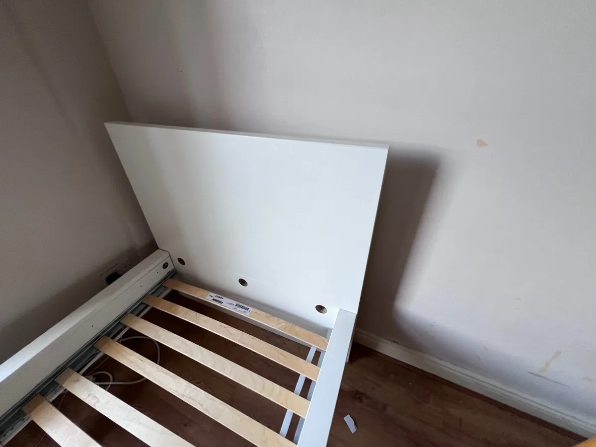 Single White Bed Frame with Mattress - Image 3