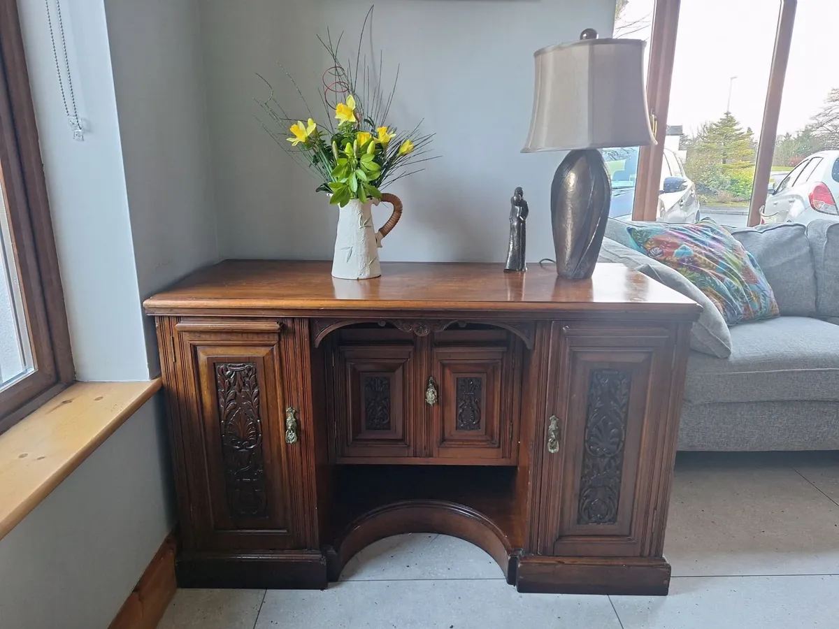 Antique Carved Writing Desk / Sideboard - Image 1