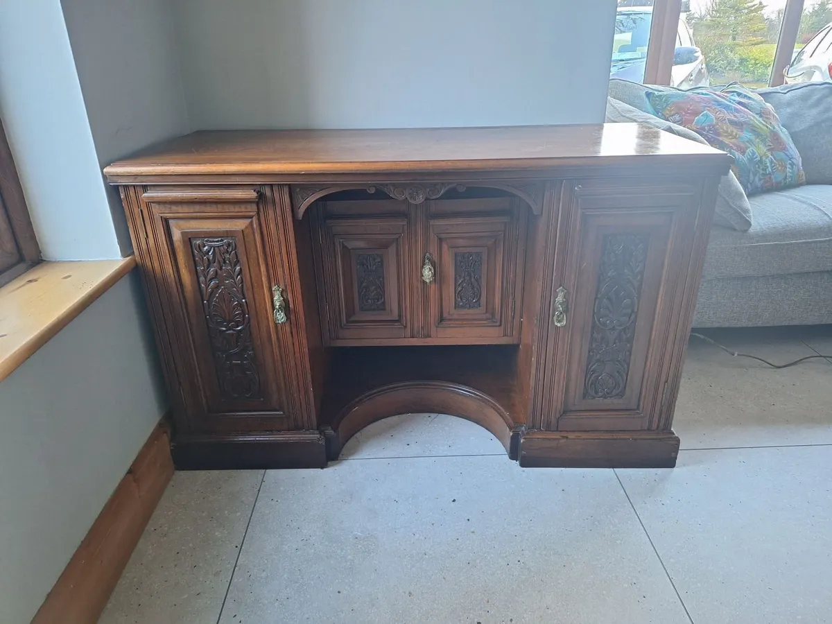 Antique Carved Writing Desk / Sideboard - Image 2