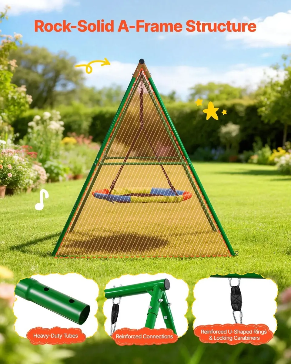 Swing Set for Backyard 100 cm Saucer Swing Seat wi - Image 3