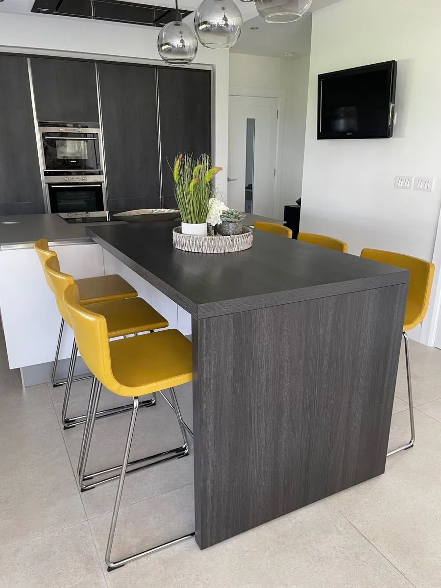 Stools  leather with chrome legs - Image 1