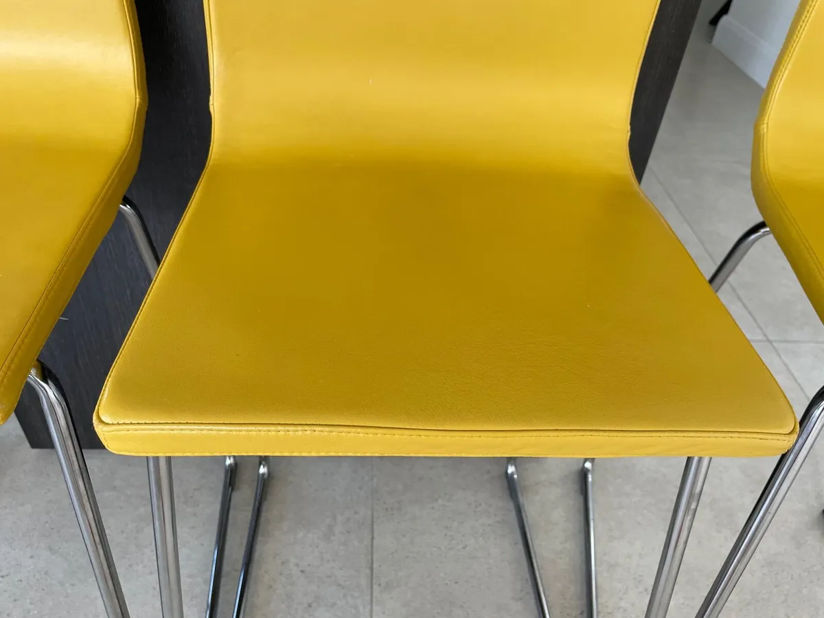 Stools  leather with chrome legs - Image 4