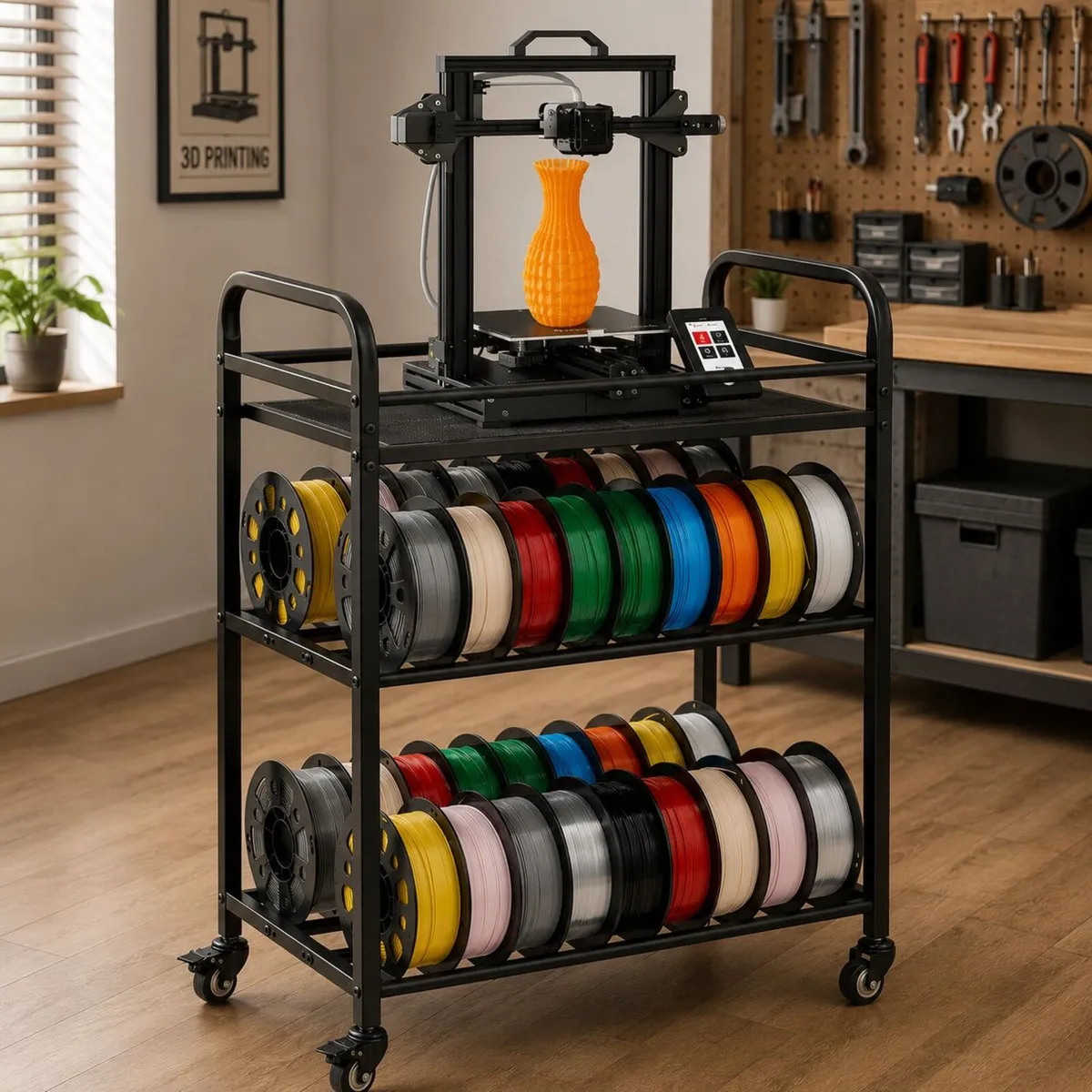 3D Printer Filament Storage Rack 3 Tier Heavy Duty - Image 1