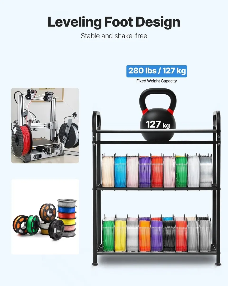 3D Printer Filament Storage Rack 3 Tier Heavy Duty - Image 3