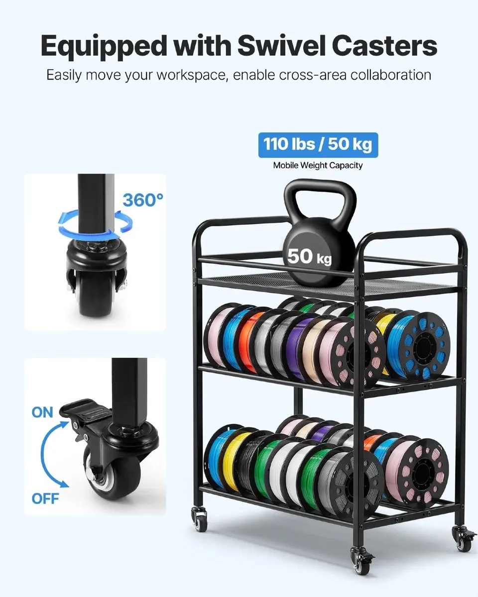 3D Printer Filament Storage Rack 3 Tier Heavy Duty - Image 4