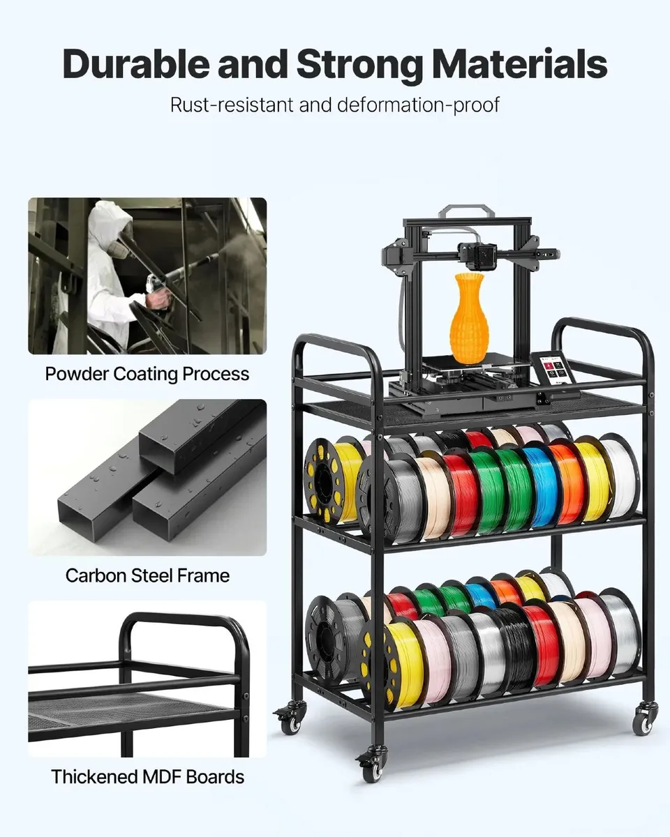 3D Printer Filament Storage Rack 3 Tier Heavy Duty - Image 2