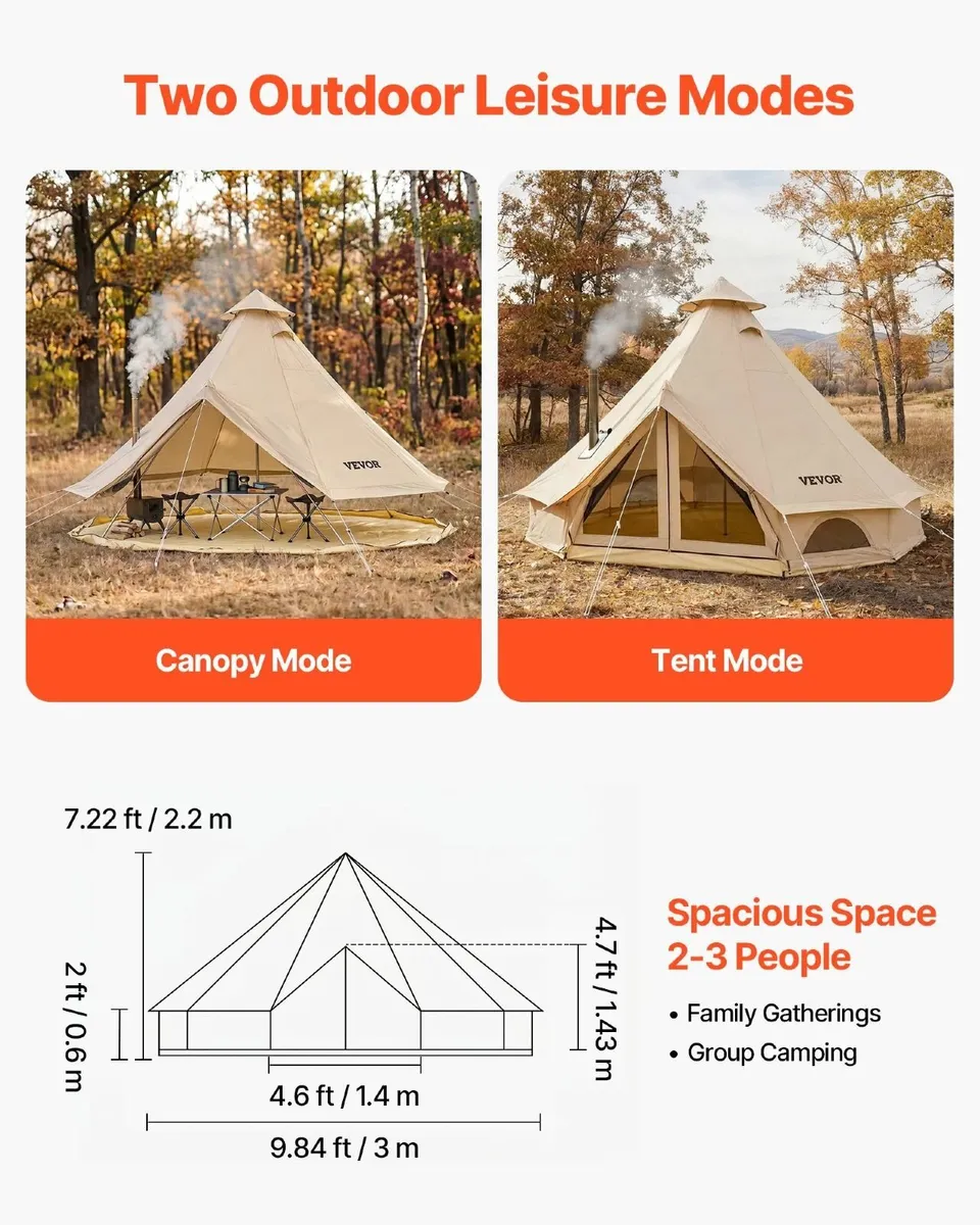 Oxford Bell Tent 4 Seasons 3 m Yurt Tent for Campi - Image 2