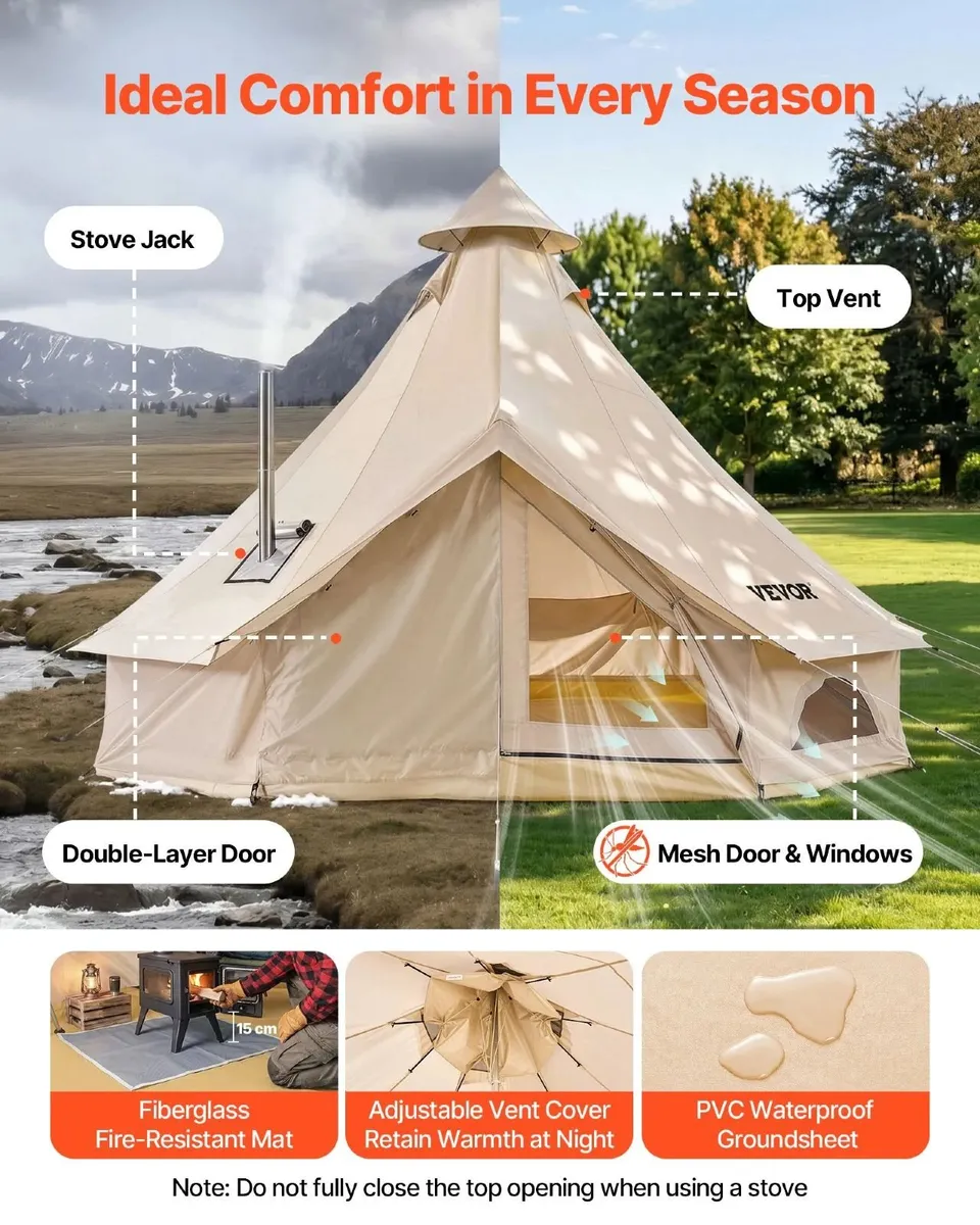 Oxford Bell Tent 4 Seasons 3 m Yurt Tent for Campi - Image 4