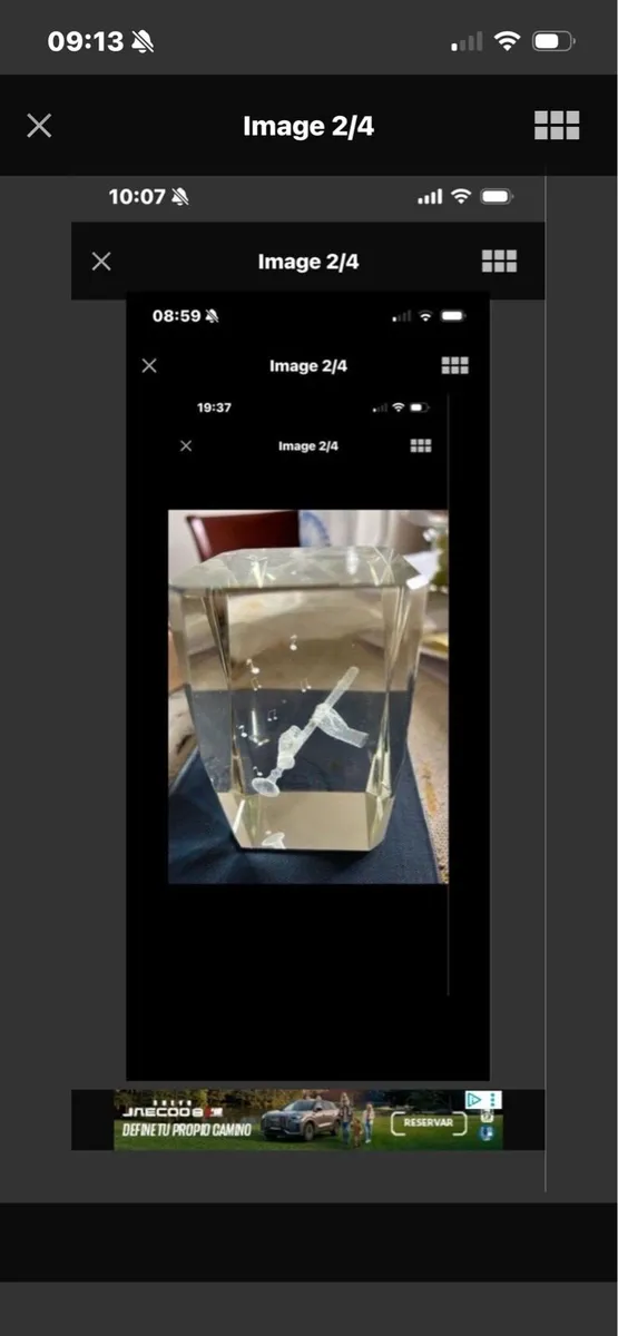 3D Enscribed Glass Clarinet Player - Image 1