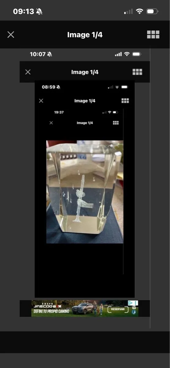 3D Enscribed Glass Clarinet Player - Image 2