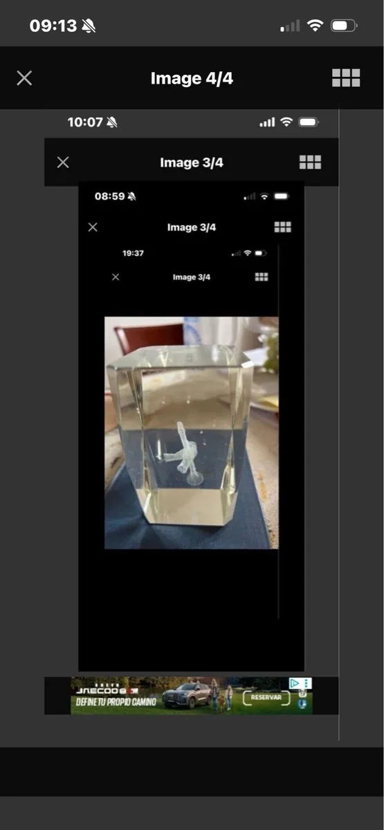 3D Enscribed Glass Clarinet Player - Image 3