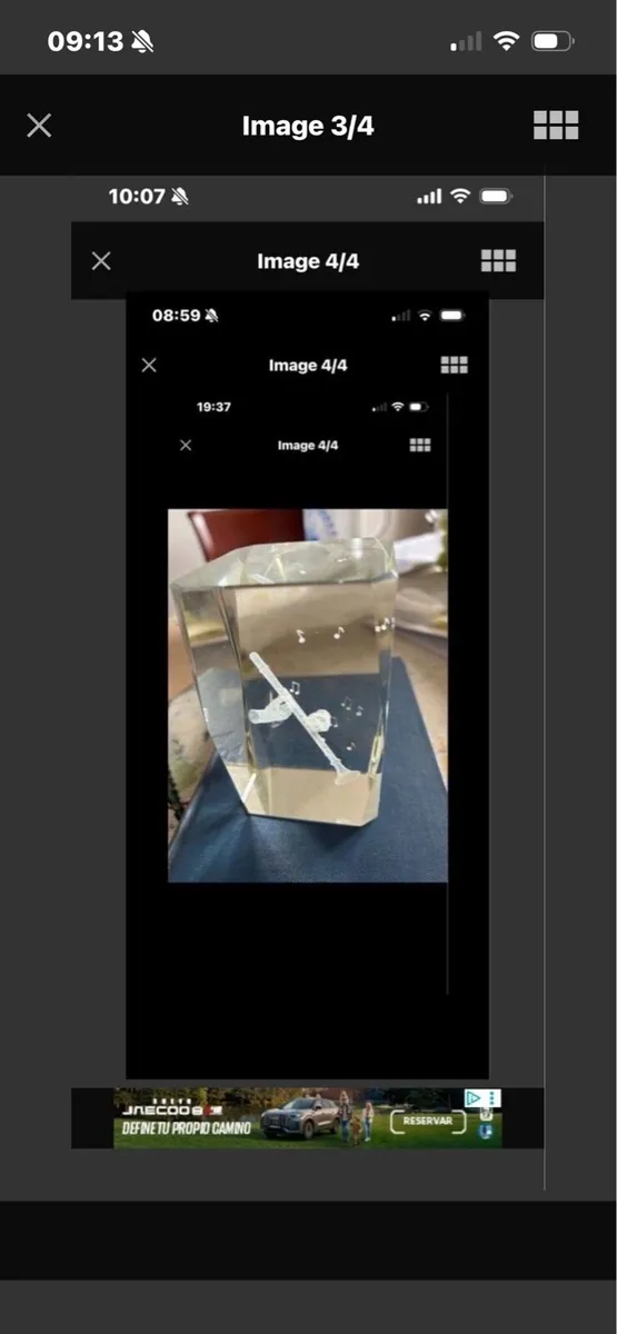 3D Enscribed Glass Clarinet Player - Image 4