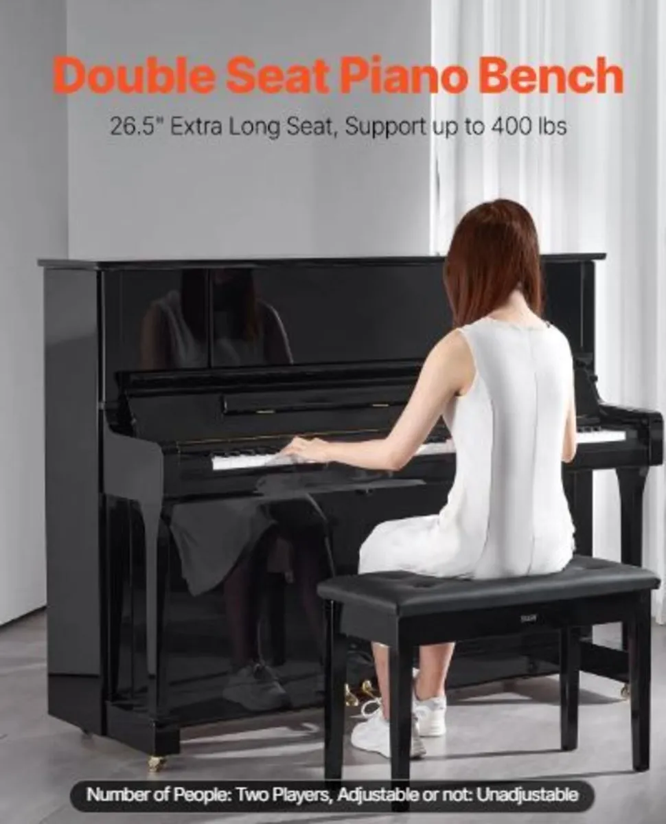 Duet Piano Keyboard Bench Storage - Image 1