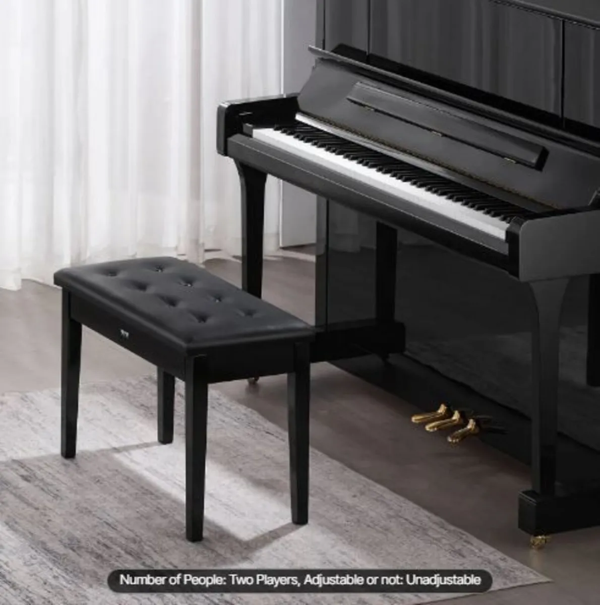 Duet Piano Keyboard Bench Storage - Image 3