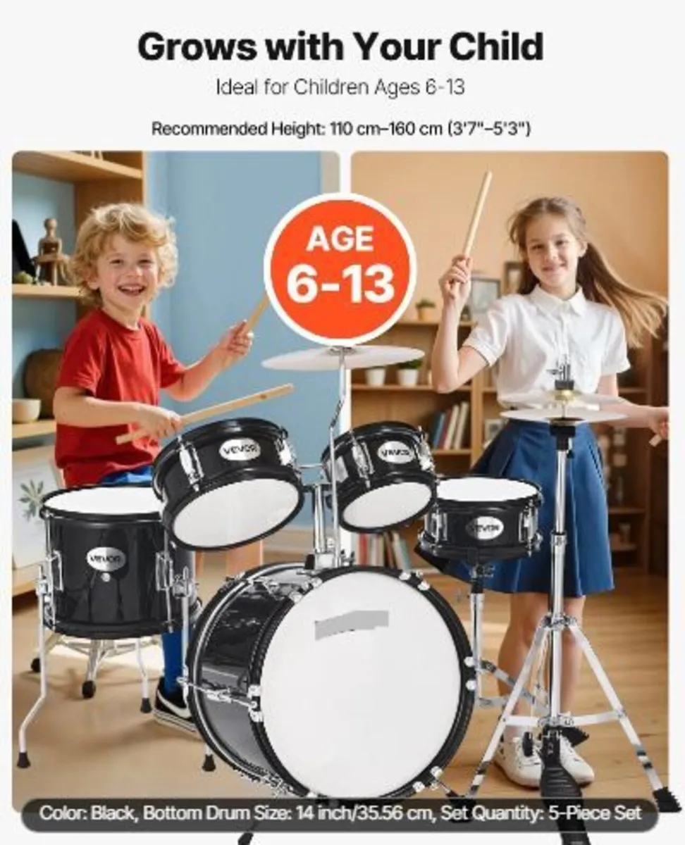 Kids Drum Set, 5-Piece 14 in / 355.6 mm - Image 3