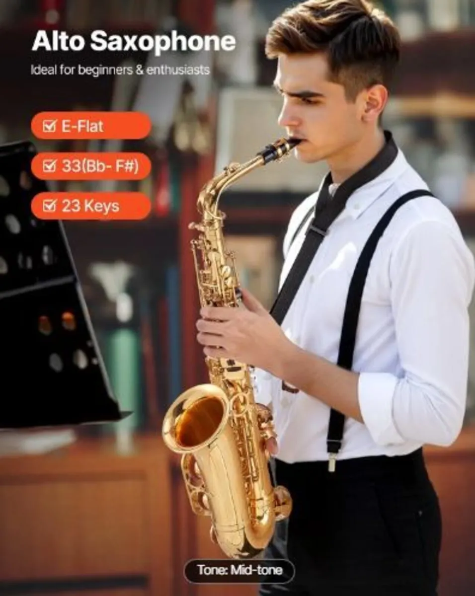 Alto Saxophone, E Flat, Brass Saxophone - Image 2