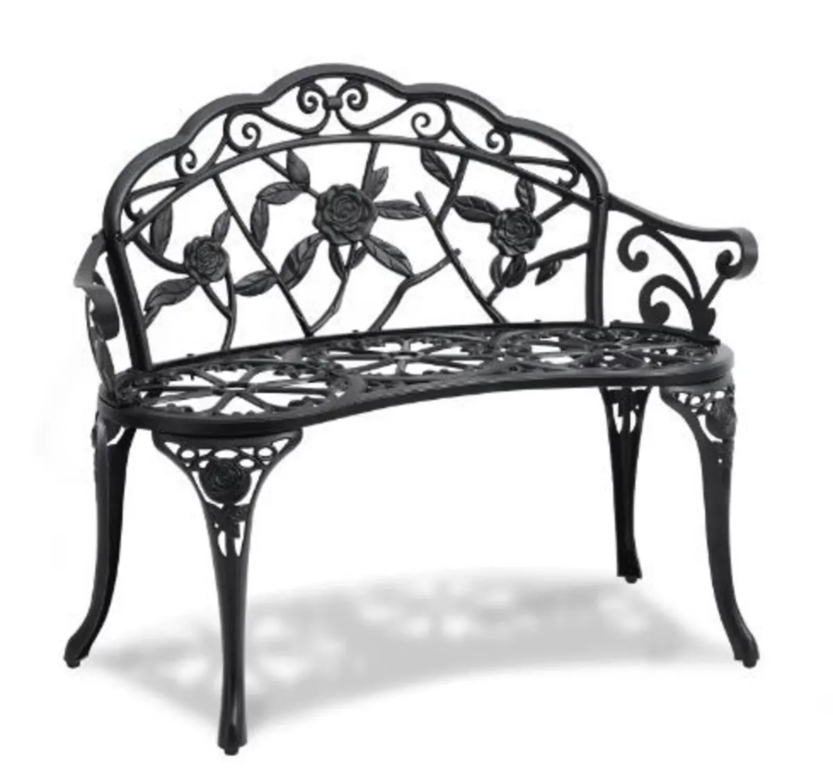 Outdoor Bench, 38.8 inches Metal Garden - Image 2