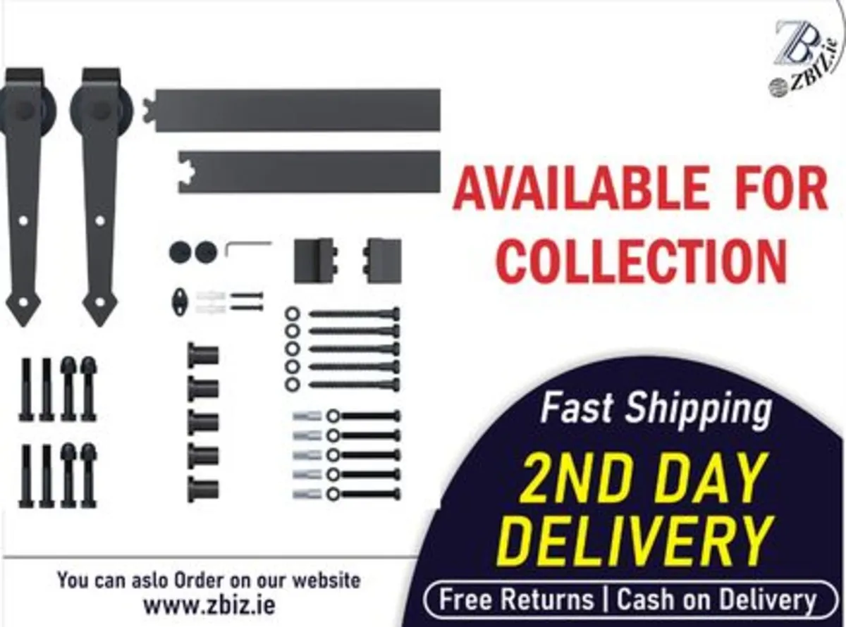 200cm /6.6ft Barn Door Hardware Kit Single Door - Image 1