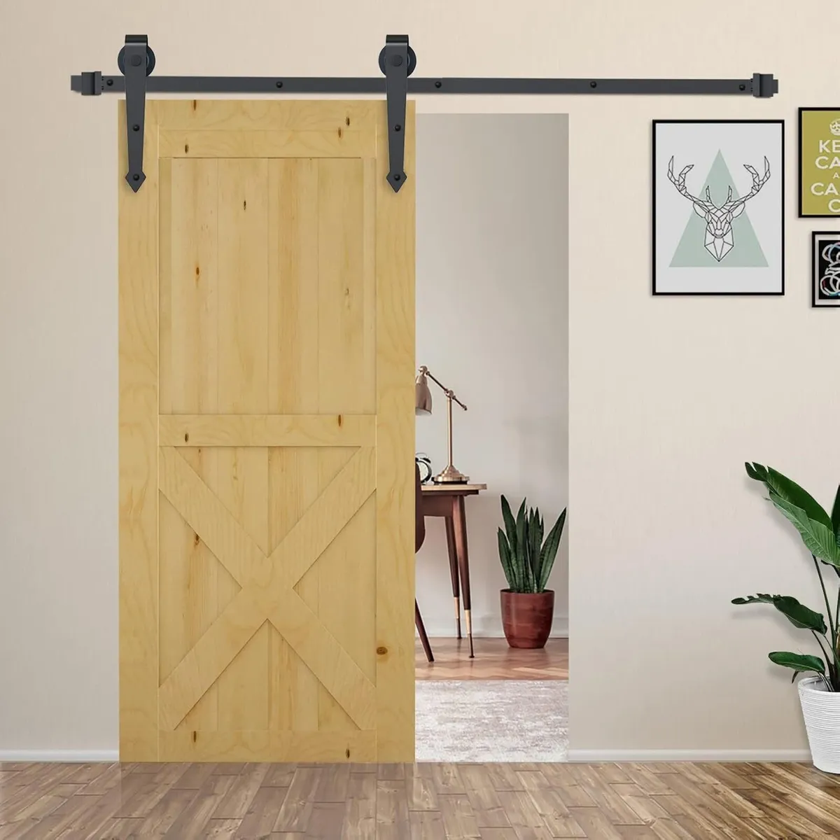 200cm /6.6ft Barn Door Hardware Kit Single Door - Image 2