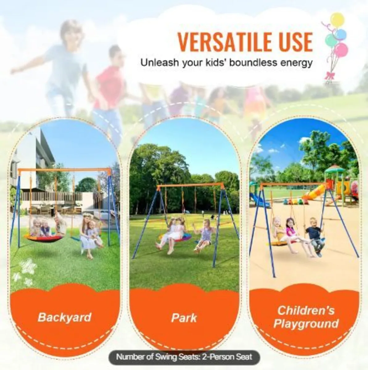 Swing Sets for Backyard, 440lbs Load - Image 4