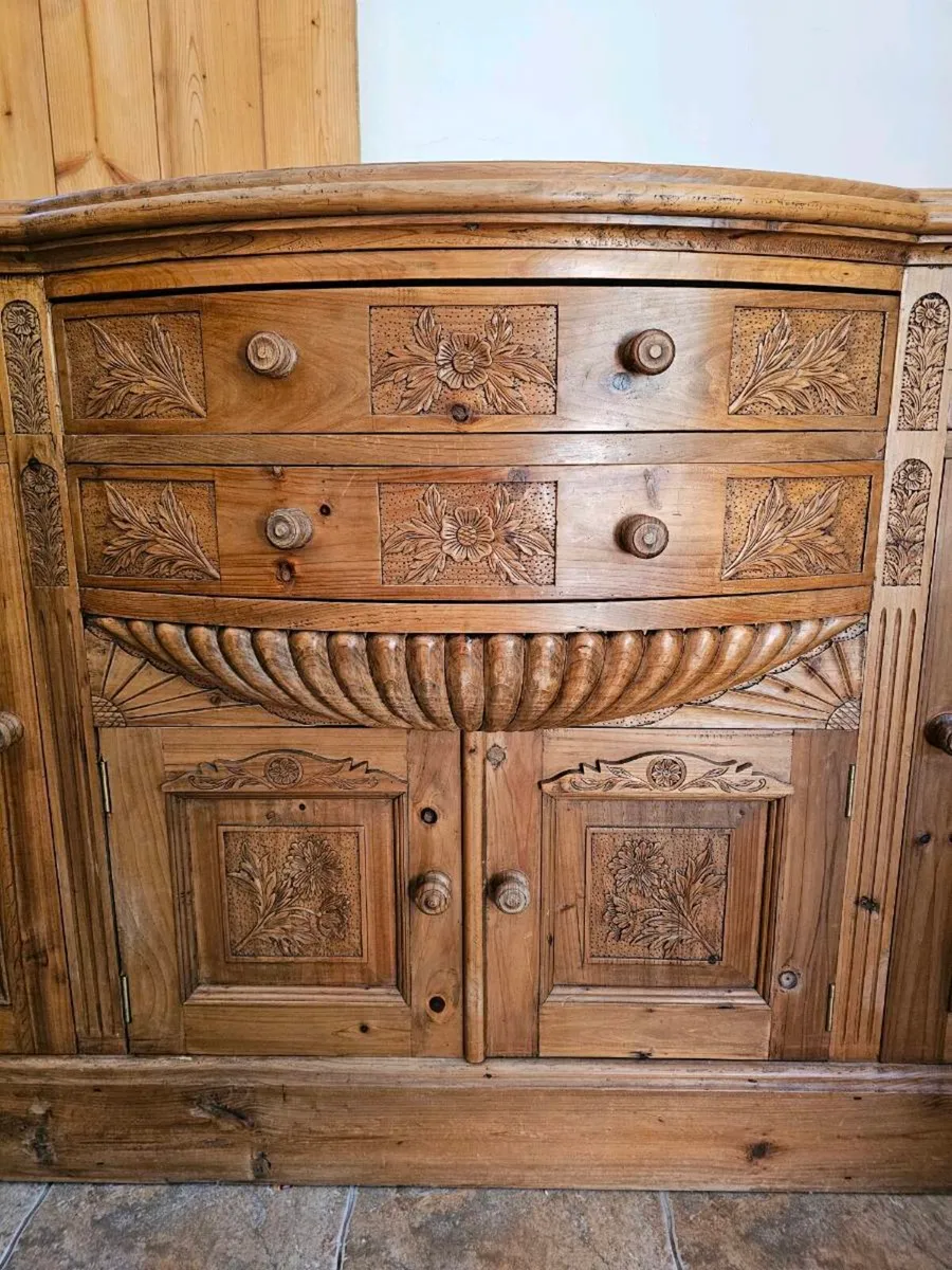 # One-of-a-Kind Hand-Carved Solid Wood Sideboard - Image 2