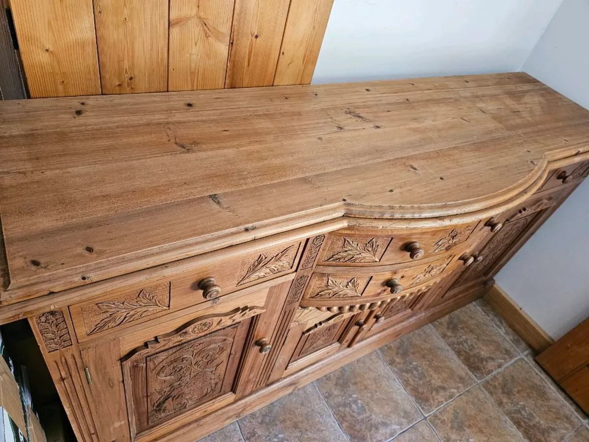 # One-of-a-Kind Hand-Carved Solid Wood Sideboard - Image 4