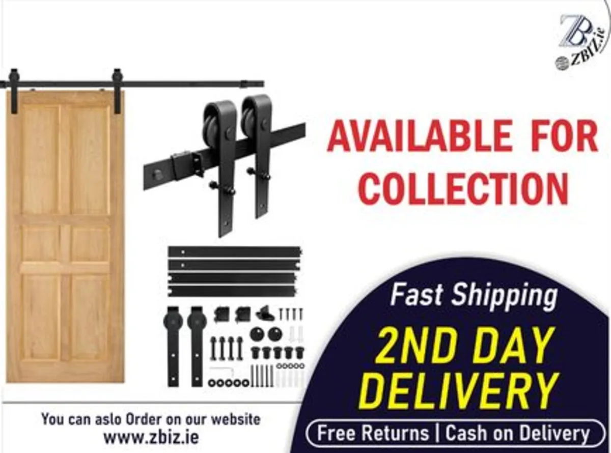 183cm /6ft Sliding Barn Door Hardware Kit - Image 1