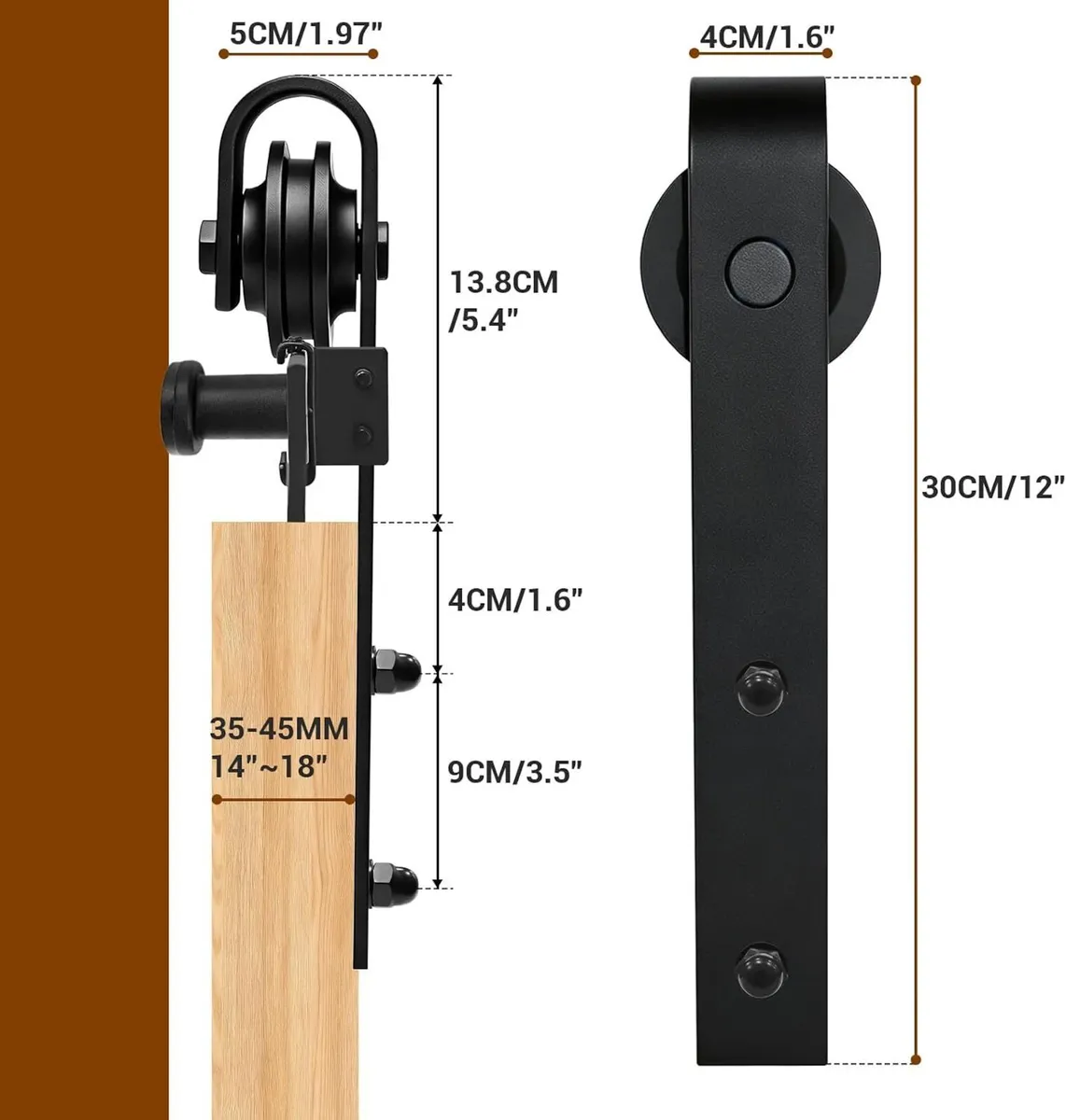 183cm /6ft Sliding Barn Door Hardware Kit - Image 2