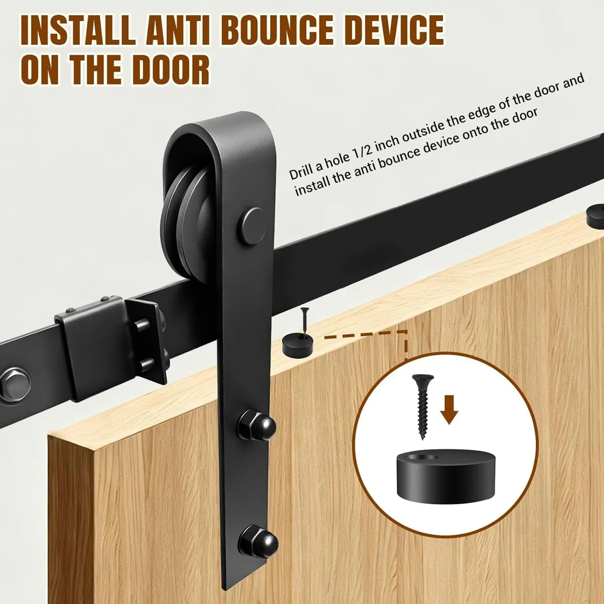 183cm /6ft Sliding Barn Door Hardware Kit - Image 4