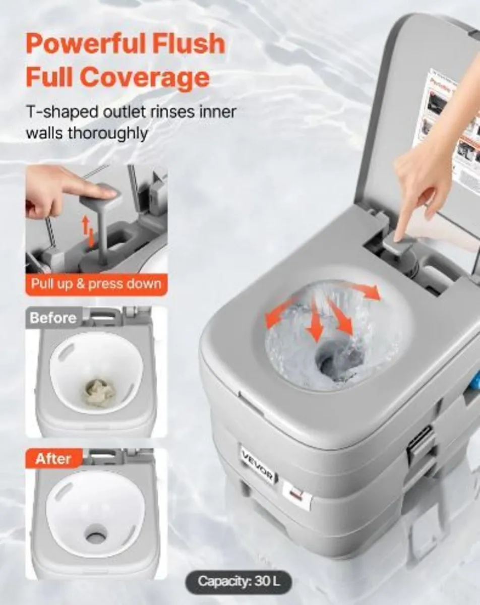 Portable Toilet, 30L Detachable Waste Tank - Image 2
