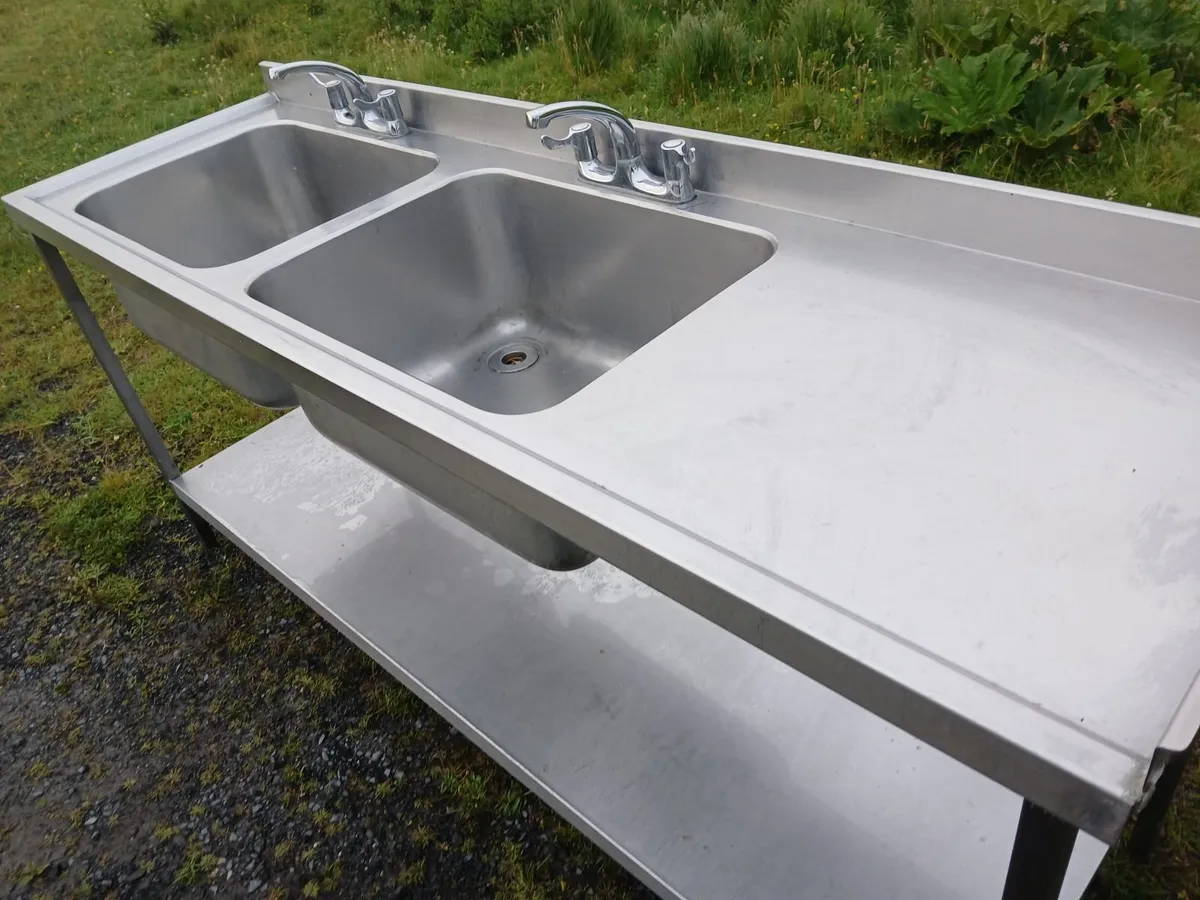 Staneless steel cabbinet double sink unit complete - Image 1