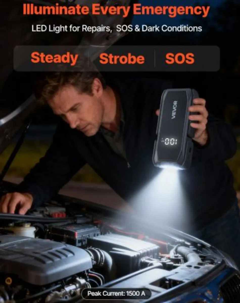 Jump Starter,1500A Peak,Car Jumper Starter Battery - Image 3