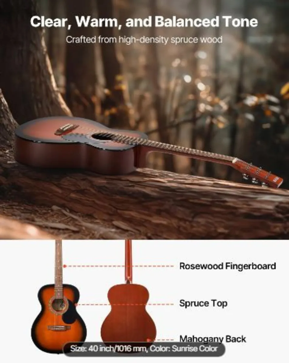 40 in / 1016 mm Dreadnought Acoustic Guitar - Image 3