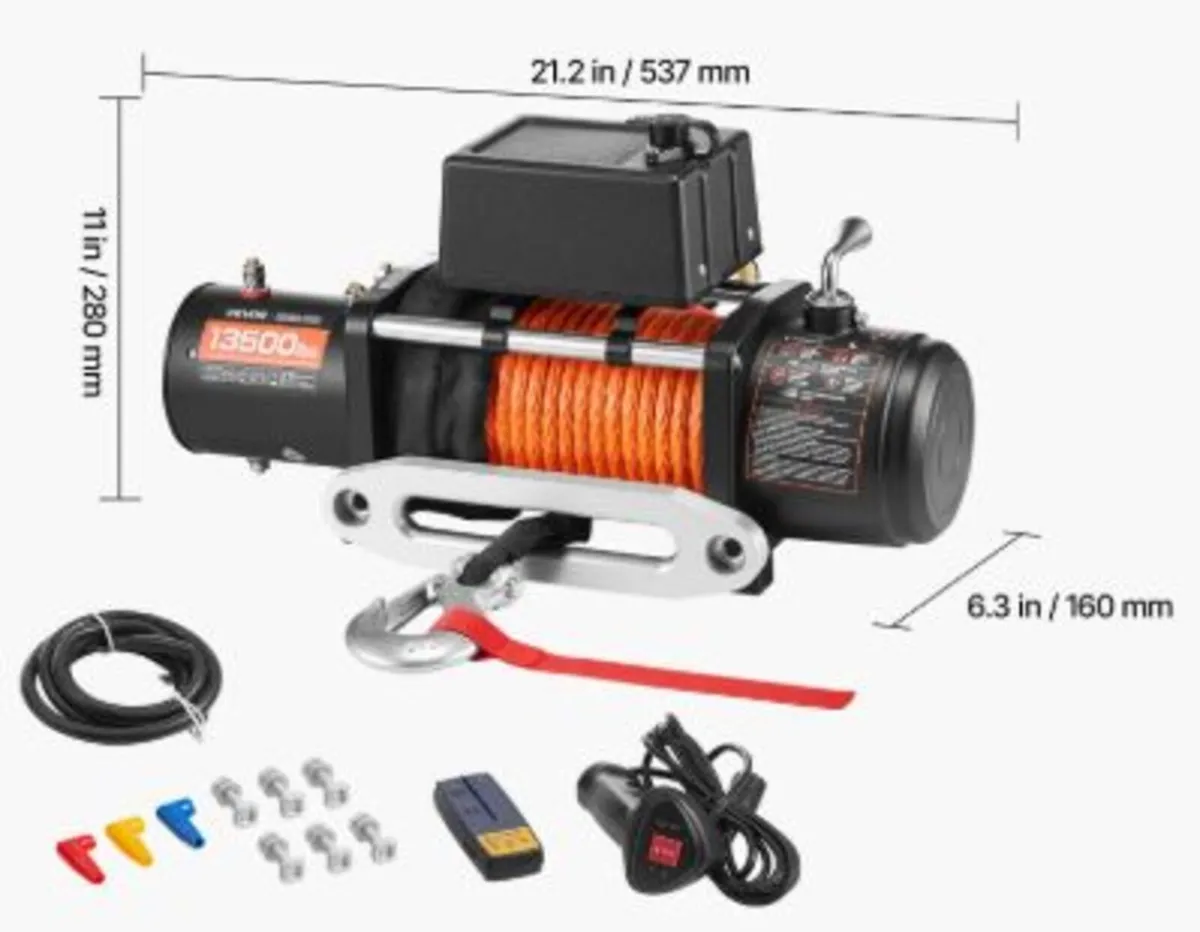 R Electric Winch, 13,500 lbs Load Capacity, 12V DC - Image 3