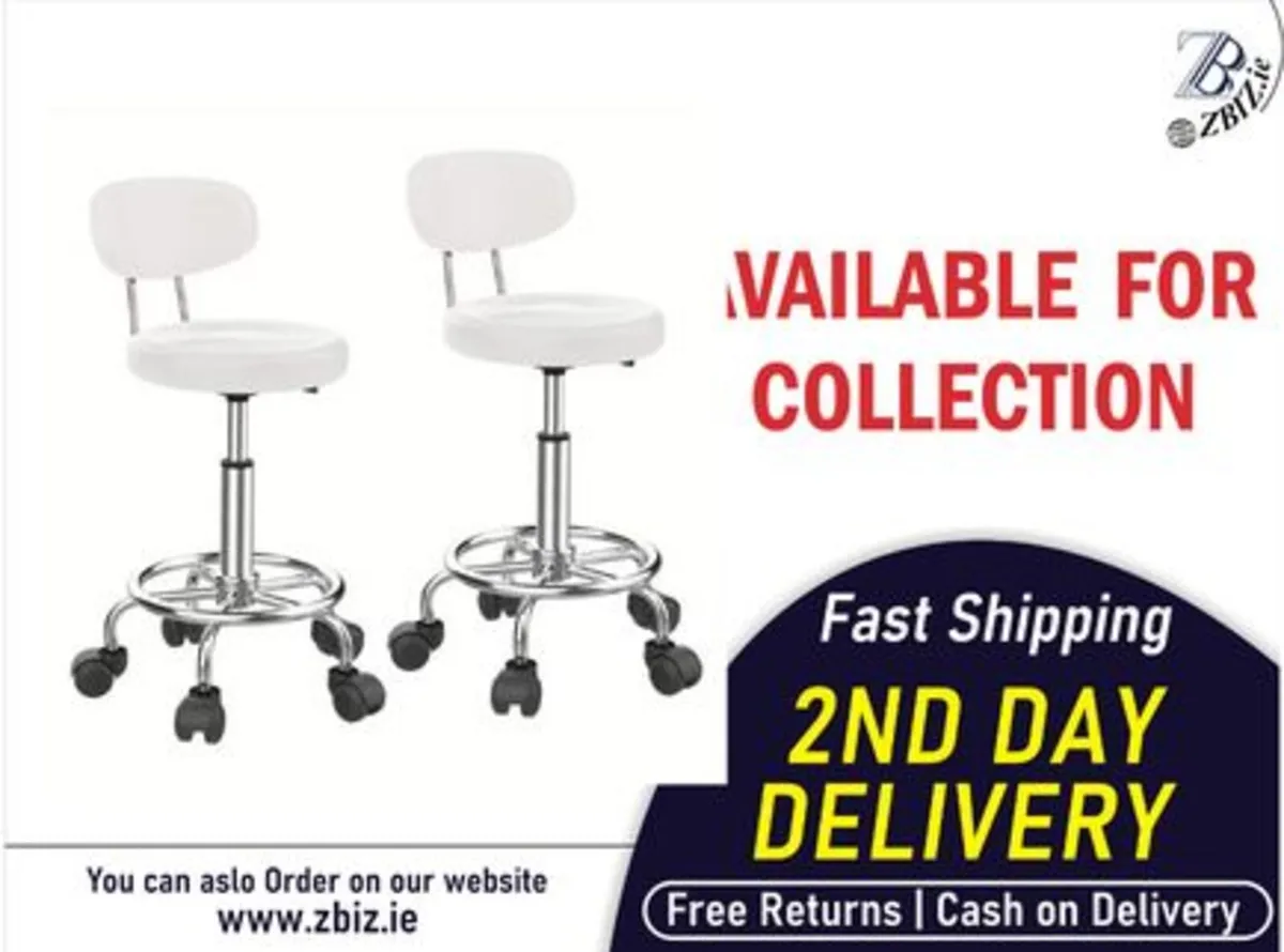 Egonomic Swivel Stool with Backrest - Image 1