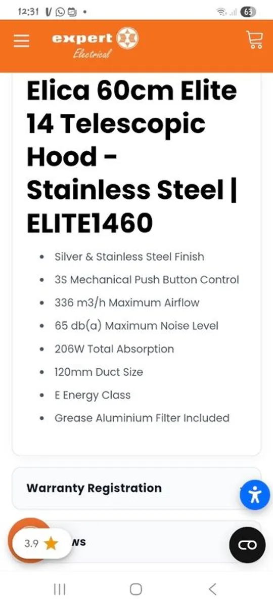 Elica telescopic extractor fan - Image 4