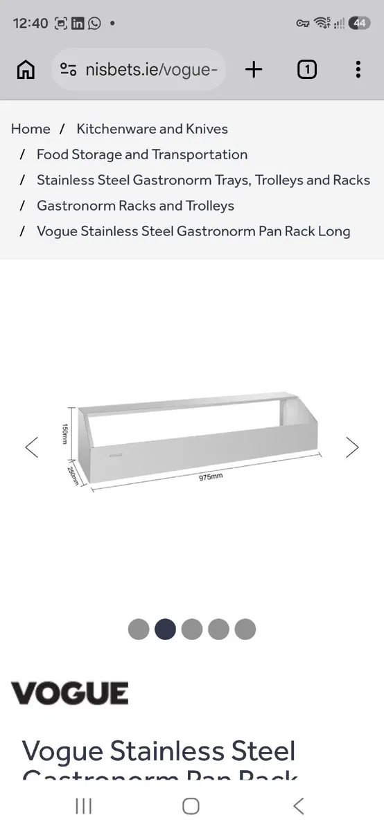 Gastronorm stainless steel pan rack - Image 2