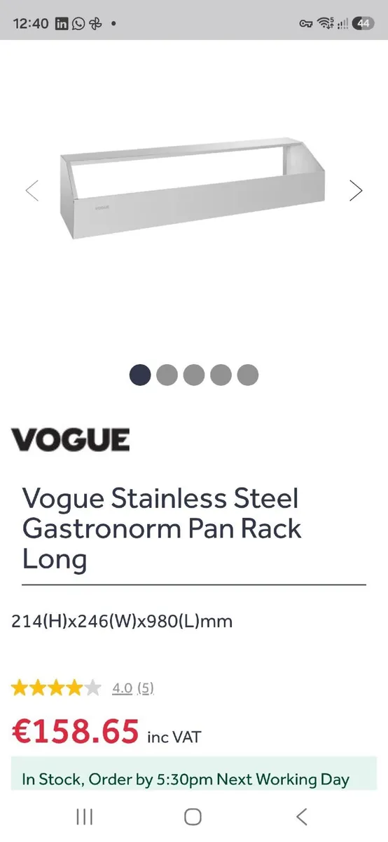 Gastronorm stainless steel pan rack - Image 3