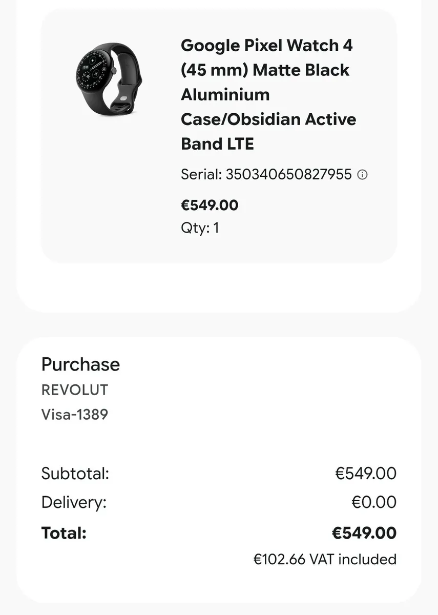 Google Pixel Watch 4 (45mm LTE) - Matte Black - Image 2